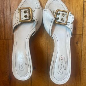 White vintage Coach heels, rarely worn, great condition